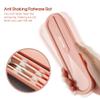 iNKULEER Travel cutlery set, 18/8 stainless steel cutlery, Reusable utensils set with case, Portable Silverware Lunch Box for Camping and Office (Pink) view 2