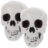 Amosfun Halloween Skull Ornaments 2Pcs Lightweight Plastic White Skull Heads 3.54X3.14X4.72 Inch Ghost House Decoration and Party Props view 1