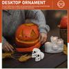 Amosfun Halloween Skull Ornaments 2Pcs Lightweight Plastic White Skull Heads 3.54X3.14X4.72 Inch Ghost House Decoration and Party Props view 2
