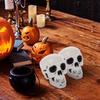 Amosfun Halloween Skull Ornaments 2Pcs Lightweight Plastic White Skull Heads 3.54X3.14X4.72 Inch Ghost House Decoration and Party Props view 3