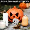 Amosfun Halloween Skull Ornaments 2Pcs Lightweight Plastic White Skull Heads 3.54X3.14X4.72 Inch Ghost House Decoration and Party Props view 4