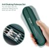 iNKULEER Travel cutlery set, 18/8 stainless steel cutlery, Reusable utensils set with case, Portable Silverware Lunch Box for Camping and Office (Dark Green) view 4