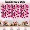 24*16 in Artificial Flower Wall Panels 6-Piece Set - Pink & Purple Realistic Silk Floral Backdrop for Weddings, Parties & Home Decor | Indoor/Outdoor DIY Wall Decor with Dahlia, Hydrangea & Eucalyptus view 4