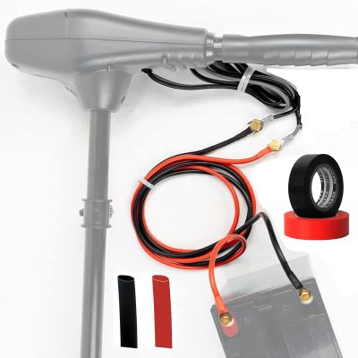 GaiRen Trolling Motor Battery Cable Extension Kit 5 Feet 8AWG Cable Extension 50Amp with Terminals for Fishing Boat Trolling Motor Solar Panel Automotive(Red & Black)