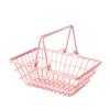 Toyvian Mini Shopping Basket Pink Wire Basket with Handles Small Shopping for Home Storage Kids Grocery Play Photo Prop 9.25 X 6.29 X 3.54 in view 1