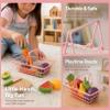 Toyvian Mini Shopping Basket Pink Wire Basket with Handles Small Shopping for Home Storage Kids Grocery Play Photo Prop 9.25 X 6.29 X 3.54 in view 2