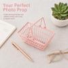 Toyvian Mini Shopping Basket Pink Wire Basket with Handles Small Shopping for Home Storage Kids Grocery Play Photo Prop 9.25 X 6.29 X 3.54 in view 3
