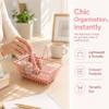 Toyvian Mini Shopping Basket Pink Wire Basket with Handles Small Shopping for Home Storage Kids Grocery Play Photo Prop 9.25 X 6.29 X 3.54 in view 4