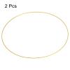 PATIKIL 20 Inch Round Metal Floral Hoop, 2 Pcs Plated Wreath Frame Macrame Ring, for Wedding Geometric Decor Party Wall Hanging, Gold Tone view 3