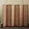 Furnnylane 6 Panel Bamboo Room Divider and Folding Panel Screen,Bamboo Panel Divider for Room Separation,Brown,67" H x 92.1" W view 2