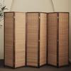 Furnnylane 6 Panel Bamboo Room Divider and Folding Panel Screen,Bamboo Panel Divider for Room Separation,Brown,67" H x 92.1" W view 3