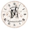 Bearded Collie Wall Clock Silent Non-Ticking Battery Wood Clocks Love My Bearded Collie Wall Clocks Rustic Farmhouse 12inch Round Clock for Living Room Bedroom Dog Mom Wall Clock Housewarming Gift view 1