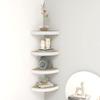 Wall Corner Shelves 4 pcs,Floating Wall Shelf,Wall Shelf for Bedroom,Corner Bathroom Shelf,Invisible Mounting System,for Bathroom, Living Room, Bedroom, Kitchen,Oak and White 9.8"x9.8"x1.4" MDF view 1