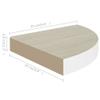 Wall Corner Shelves 4 pcs,Floating Wall Shelf,Wall Shelf for Bedroom,Corner Bathroom Shelf,Invisible Mounting System,for Bathroom, Living Room, Bedroom, Kitchen,Oak and White 9.8"x9.8"x1.4" MDF view 2