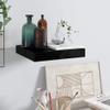 Floating Wall Shelf,Wall Shelf for Bedroom,Display Shelf,Bookshelf,Bathroom Shelves,Invisible Mounting System,for Bedroom/Living Room/Kitchen/Office/Bathroom,High Gloss Black 9.1"x9.3"x1.5" MDF view 1