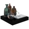 Floating Wall Shelf,Wall Shelf for Bedroom,Display Shelf,Bookshelf,Bathroom Shelves,Invisible Mounting System,for Bedroom/Living Room/Kitchen/Office/Bathroom,High Gloss Black 9.1"x9.3"x1.5" MDF view 4