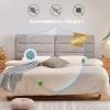 Headboard Cushion Foam Filled Upholstered Wedge Cushion Sofa Bed Large Soft Bed Backrest Support Pillow Reading Pillow Lumbar Pad with Removable Cover,C,No headboard 74.8"/190cm view 4
