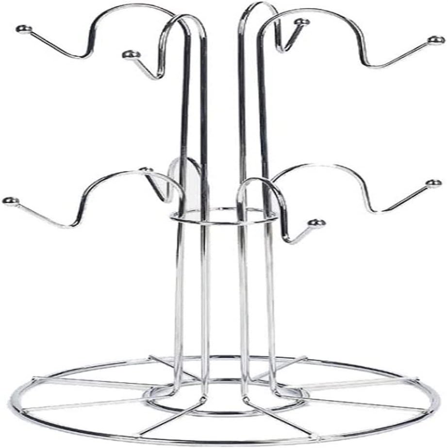 Mug Rack Mug Drainer Cup Glass Bottle Holder Storage Organizer Tree Display Stand Wire 8 Cup for Kitchen Countertop Worktop