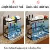 Deluxe Dish Drainer Drying Rack Kitchen Stainless Steel Dish Drain Rack Sink Multi-Function Shelf Cutlery Drying Rack for Single/Double Sink Black (Size : 65cm) view 2