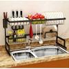 Deluxe Dish Drainer Drying Rack Kitchen Stainless Steel Dish Drain Rack Sink Multi-Function Shelf Cutlery Drying Rack for Single/Double Sink Black (Size : 65cm) view 3