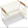 Dish Rack Drainer with Drip Tray Kitchen Cutlery Basket Dish Drainer with Wooden Handles Dish Drainer Suitable for Any Kitchen Worktop view 1