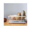 Dish Rack Drainer with Drip Tray Kitchen Cutlery Basket Dish Drainer with Wooden Handles Dish Drainer Suitable for Any Kitchen Worktop view 2