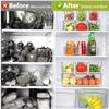 10 Pack Refrigerator Pantry Organizer Bins, Stackable Fridge Organizer Bins with Lids, Clear Plastic Food Storage Bins for Kitchen, Countertops, Cabinets, Fridge, Drinks, Fruits, Vegetable, Cereals view 3
