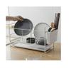 Drainer Kitchen Tableware Bowl Draining Board Dish Dryer with Drip Tray Kitchen Sink with Removable Cutlery Holder Large Capacity view 3