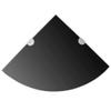 ZQQLVOO Corner Shelf with Chrome Supports,Corner Bathroom Shelf,Decor Shelf,Display Shelf,Cloud Shelf,Shelves for Bedroom,for Bathroom, Living Room, Bedroom, Kitchen, Glass Black 13.8"x13.8" view 1