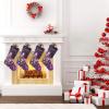 CUXWEOT Personalized Purple Butterfly Christmas Stockings Customize with Name for Family Kids Pet Holiday Decorations Gift 17.52 x 7.87 Inch view 2