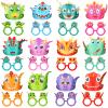 Woanger 48 Pcs Dinosaur birthday Supplies Include 24 Dinosaur Paper Hats 24 Adjustable Sunglasses with Ropes for Birthday Christmas Halloween Animal Themed Celebration Decoration view 1