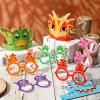Woanger 48 Pcs Dinosaur birthday Supplies Include 24 Dinosaur Paper Hats 24 Adjustable Sunglasses with Ropes for Birthday Christmas Halloween Animal Themed Celebration Decoration view 3
