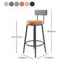 KWOKING Modern Armless Backrest Counter Stool Iron Household Bar Stool with Cushion & Pedal Light Luxury High Stool Nordic Bar Chair Front Desk High Chair Green 1 Piece Bar Stool(30" H) view 3