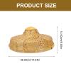 GANAZONO Woven Hat Asian Straw Hat Fancy Dress Vietnamese Japanese Straw Cone for Garden Farmer Fishing 36.5x14cm Yellow view 2