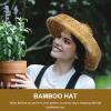 GANAZONO Woven Hat Asian Straw Hat Fancy Dress Vietnamese Japanese Straw Cone for Garden Farmer Fishing 36.5x14cm Yellow view 4