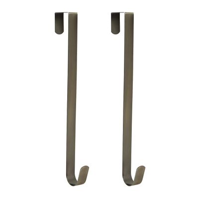 Sattiyrch 15" Wreath Hanger for Front Door,Sturdy Steel Wreath Door Hanger,Over The Door Hanger Hook (Bronze,2)