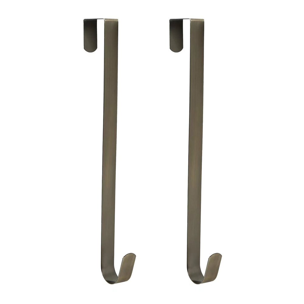 Sattiyrch 15" Wreath Hanger for Front Door,Sturdy Steel Wreath Door Hanger,Over The Door Hanger Hook (Bronze,2)