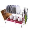 Cutlery Basket New Stainless Steel 2-Tier Cutlery Kitchen Dish Drying RackDish Drainer Rack with Drainboard Dish Rack view 3