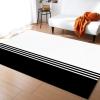 5x7ft Large Area Rugs for Living Room, Farmhouse Stripes White Black Collection Area Runner Rugs Non Slip Bedroom Carpets Hallways Rug, Outdoor Indoor Nursery Rugs Dcor Geometric view 1