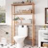 AmazerBath Over The Toilet Storage Bamboo, Bathroom Over Toilet Organizer Rack, 3-Tier Freestanding Above Toilet Shelf for Bathroom, Laundry, Space Saver, Natural Color view 1
