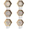MNSSRN Pure Handmade Rattan Diamond Tray with Mother-of-Pearl Inlaid Wood Base Insert Handle for Fruit, Kitchen Organizer,B view 2