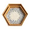 MNSSRN Pure Handmade Rattan Diamond Tray with Mother-of-Pearl Inlaid Wood Base Insert Handle for Fruit, Kitchen Organizer,A view 1