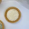 MNSSRN Rattan Inlaid Mother of Pearl Plate with Shell Bottom Rustic Decorative Wicker Tray for Bread Fruit Vegetables Home Kitchen Decor,B view 3