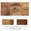 MNSSRN Rattan Inlaid Mother of Pearl Plate with Shell Bottom Rustic Decorative Wicker Tray for Bread Fruit Vegetables Home Kitchen Decor,B view 4