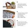 MNSSRN Rattan Coffee Tray with Mother of Pearl Inlaid Wood Base and Handle for Fruit, Coffee Table Tray, Kitchen, Dresser Storage Organizer,A view 3