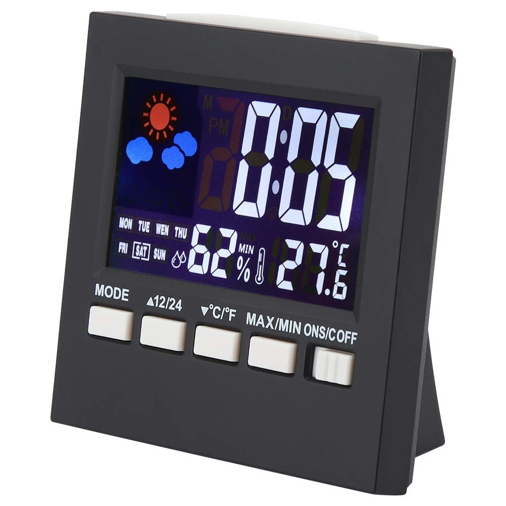 Digital Clock with Thermometer Hygrometer Display Automatic Light Sensation,LED Digital Alarm Clock,3.7" LED Display Dimmer,Sleep Timer,for Bedside Desk Bedroom, LED Digital Alarm Clock,Digital C