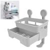 2 Tier Shower ca d dy , Double Layer for Shower Shelf Suction Shower Basket 1 Second Installation , Shower ca d dy Double Layer Suction Cup Shower Shelf , No Drilling Removable Shower Basket(GREY) view 3