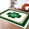 5x7ft Large Area Rugs for Living Room, St. Patrick's Day Shamrock Collection Area Runner Rugs Non Slip Bedroom Carpets Hallways Rug, Outdoor Indoor Nursery Rugs Dcor Green Buffalo Plaid view 1