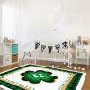 5x7ft Large Area Rugs for Living Room, St. Patrick's Day Shamrock Collection Area Runner Rugs Non Slip Bedroom Carpets Hallways Rug, Outdoor Indoor Nursery Rugs Dcor Green Buffalo Plaid view 3