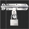 Sliding Lockfor Portable Door Lock, Door Slide Latch, Heavy Duty Hasp Latch with Padlock Hole and Padlock, Slide Bolt for Doors and Windows, Brushed Finish, 2mm Thick(Size:4 Inches) view 1